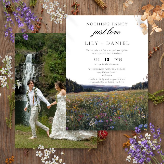 Wildflowers Elopement  Wedding Reception Photo Invitation (Wildflowers Elopement Wedding Reception Photo Invitation)