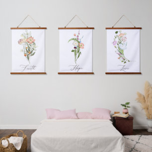 Wildflowers faith hanging tapestry