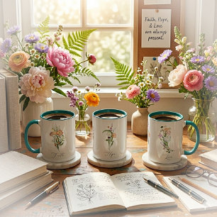 Wildflowers faith hope love mug