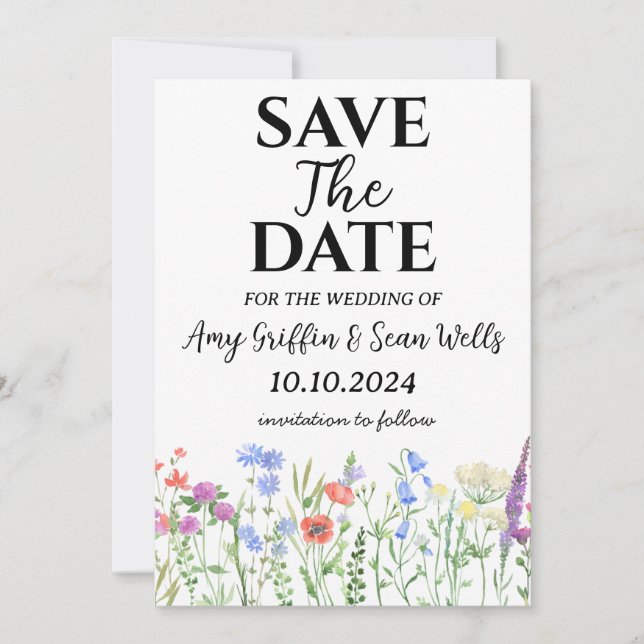 wildflowers fall save the date cards (Front)