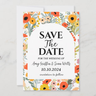 wildflowers fall save the date cards
