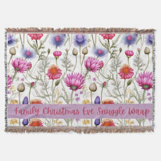 Wildflowers Family Christmas Eve Snuggle Wrap Throw Blanket