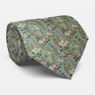 Wildflowers Faux Silk English Garden Gentleman's Tie
