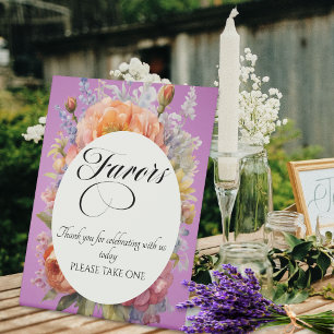Wildflowers Favours - Lavender Pedestal Sign