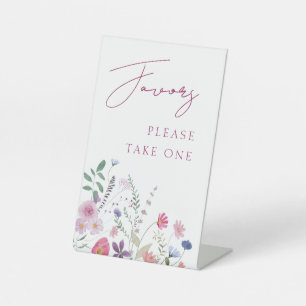 Wildflowers Favours Pedestal Sign