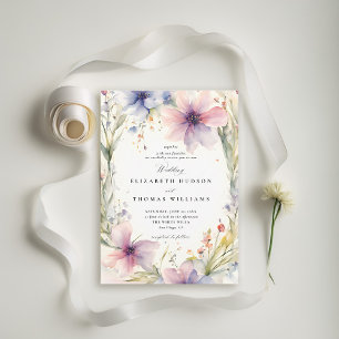 Wildflowers Fête Romantic Bright Elegant Wedding Invitation