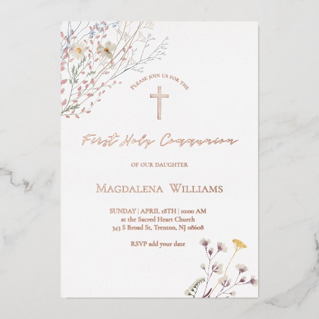 wildflowers | First Communion Invitation (Front)