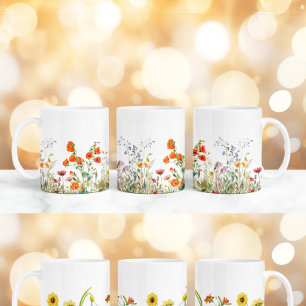 Wildflowers Floral, Botanical Garden, Colorful gif Coffee Mug