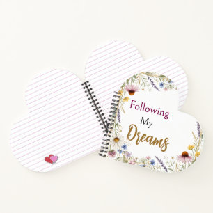 Wildflowers Floral Botanical Watercolor, Foliage  Notebook