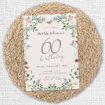 Wildflowers Floral Modern 60th Birthday Party Invitation<br><div class="desc">Wildflowers Floral Modern 60th Birthday Party Invitation. Celebrate life's beauty with our elegant birthday design featuring captivating wildflowers. Embrace the charm of nature with delicate floral elements that add a touch of sophistication to your celebration. This design captures the essence of joy and elegance, making it perfect for any birthday...</div>