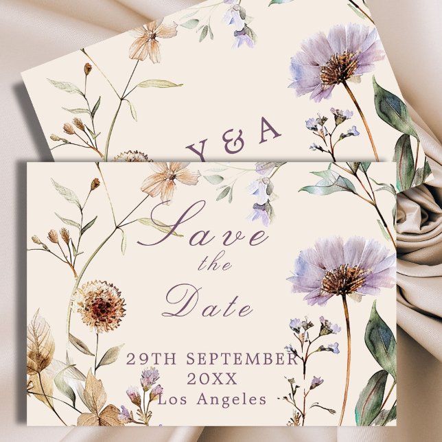 Wildflowers Floral Modern Wedding Save The Date (Creator Uploaded)