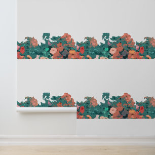 Wildflowers Floral Orange Green Leaves Greenery Wallpaper