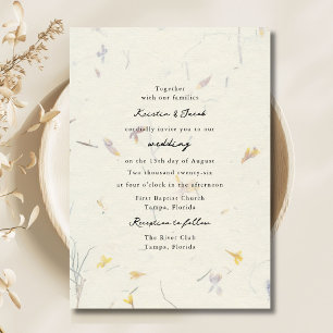 Wildflowers Floral Paper Modern Digital Wedding Invitation