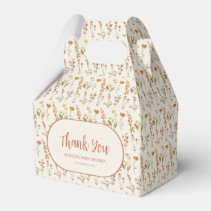 Wildflowers Floral Pattern Thank You Baby Shower Favor Box