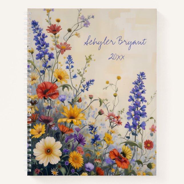 Wildflowers Floral Spiral-bound Journal Notebook (Front)