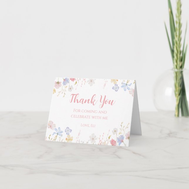 WILDFLOWERS Floral spring Thank you card (Front)