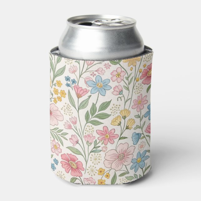 Wildflowers Floral Summer Pattern Can Cooler (Can Front)