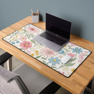 Wildflowers Floral Summer Pattern Desk Mat