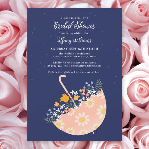 Wildflowers Floral Umbrella Garden Bridal Shower Invitation