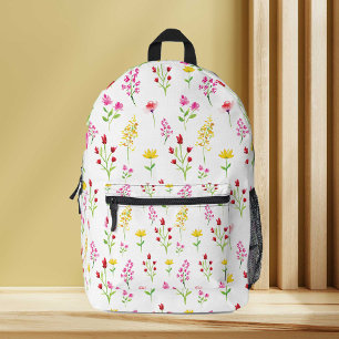 Wildflowers Floral Watercolor Pattern Cute Flowers Printed Backpack