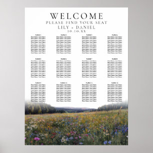 Wildflowers Floral Wedding Seating Chart