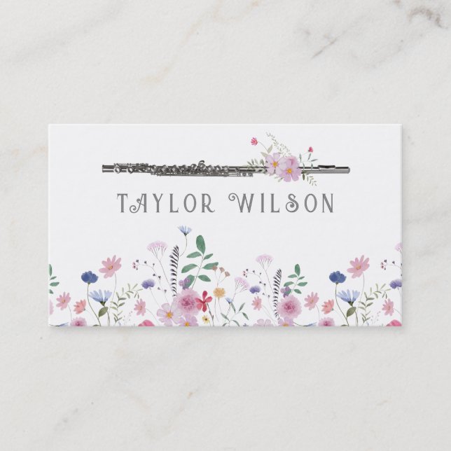 wildflowers flute Business Card (Front)