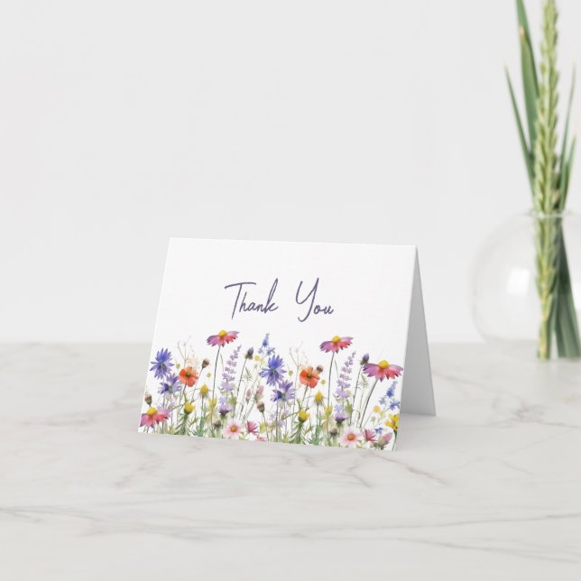 Wildflowers Folded Thank You Note (Front)