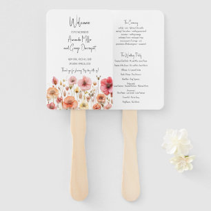 Wildflowers fresh garden wedding program fan