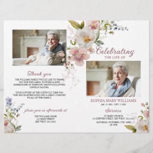 Wildflowers Funeral Program   Order of Service