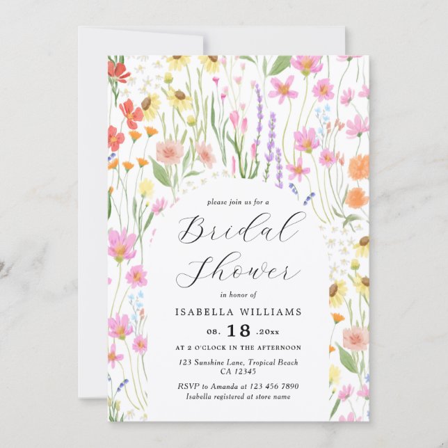 Wildflowers Garden Bridal Shower Invitation (Front)