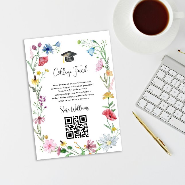 Wildflowers Graduation college fund Enclosure Card (Creator Uploaded)