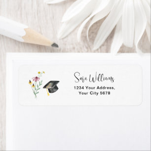 Wildflowers Graduation Party Happy Hat Address