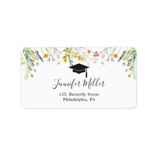 Wildflowers Graduation Return Address Label