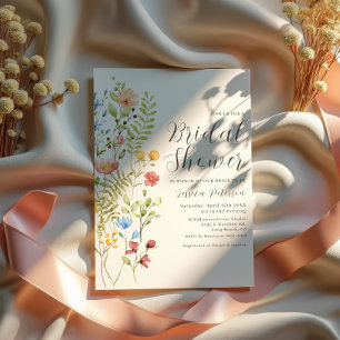 Wildflowers & Greenery Boho Garden Bridal Shower  Invitation
