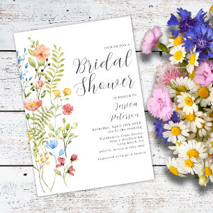 Wildflowers Greenery Elegant Garden Bridal Shower  Invitation