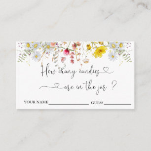 Wildflowers Guess How Many Candies Enclosure Card