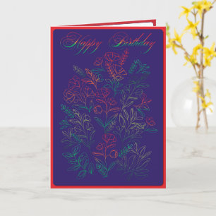 Wildflowers Happy Birthday Card