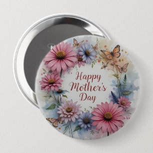 WildFlowers Happy Mother's Day 4 Inch Round Button