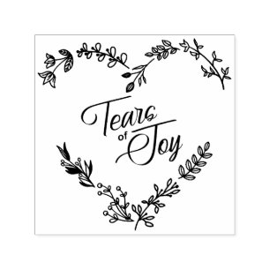 Wildflowers Heart Tears of Joy Wedding Quote Self-inking Stamp