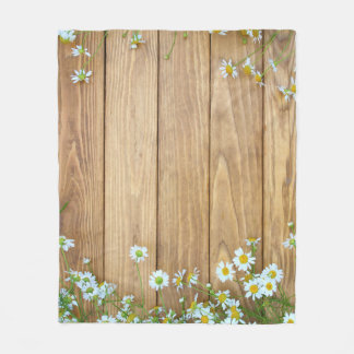 Wildflowers, herbs: wooden background. fleece blanket