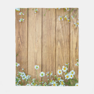 Wildflowers, herbs: wooden background. fleece blanket