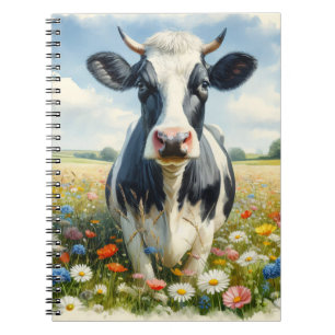 Wildflowers Holstein Dairy Cow Notebook