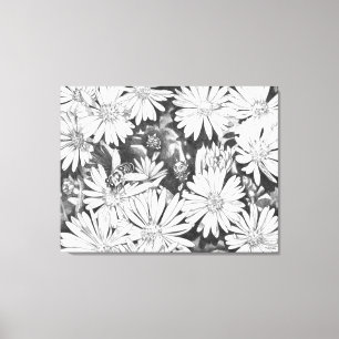 Wildflowers Honeybees Art Print Canvas Large