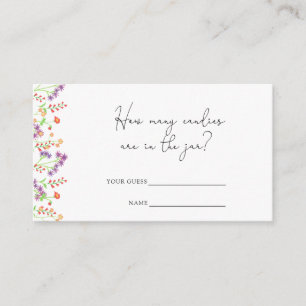 Wildflowers - How many candies are in the jar Enclosure Card