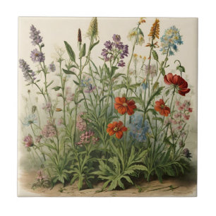 Wildflowers Illustration Tile
