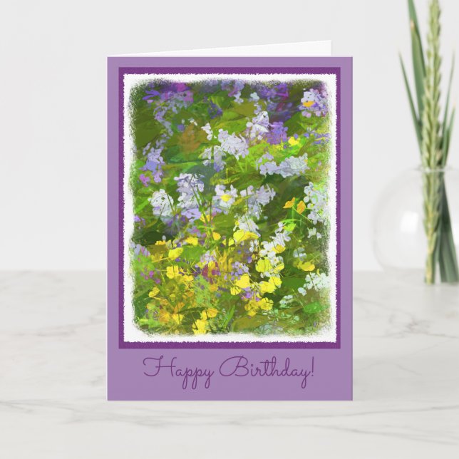 Wildflowers Impasto Painting - Original Flower Art Card (Front)