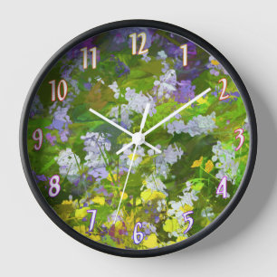 Wildflowers Impasto Painting - Original Flower Art Clock