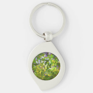 Wildflowers Impasto Painting - Original Flower Art Keychain