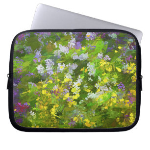 Wildflowers Impasto Painting - Original Flower Art Laptop Sleeve