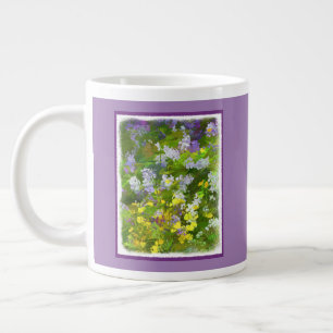 Wildflowers Impasto Painting - Original Flower Art Large Coffee Mug